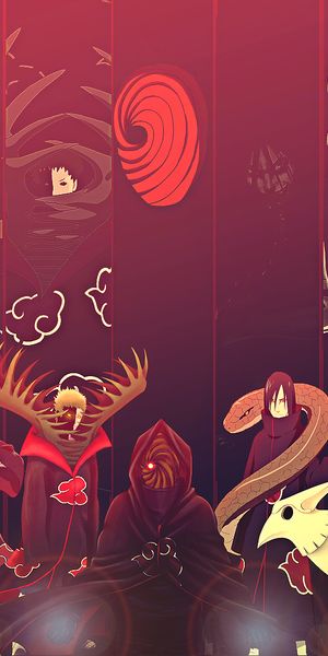 Epic Naruto Mobile Wallpaper Featuring Akatsuki Characters