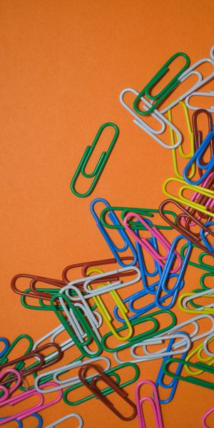 Phone wallpaper: Paper Clip, Paper Clips, Miscellaneous, Paper, Multicolored, Motley, Miscellanea fr