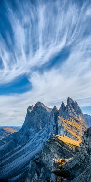 Phone wallpaper: Dolomites, Rocks, Mountains, Clouds, Nature, Italy free download