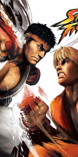 Epic Street Fighter IV Phone Wallpaper: Ryu vs. Ken in Action