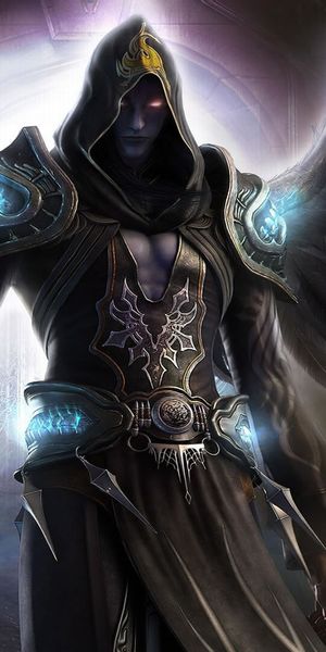 Fallen Angel with Dark Wings - Fantasy Mobile Wallpaper