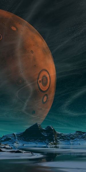 Breathtaking Sci-Fi Winter Landscape with a Planet