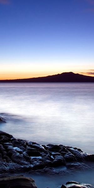 Phone wallpaper: Coast, Sunrise, Beach, Ocean, Mountain, Earth, Cloud, Sky free download