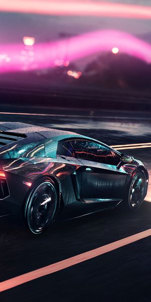 Lamborghini Aventador Night Ride Wallpaper