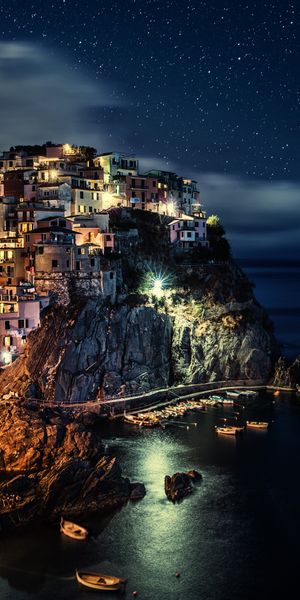 Enchanting Nightscape of Manarola, Cinque Terre, Italy