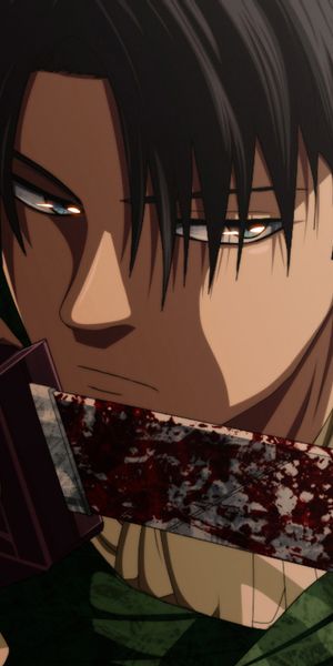 Levi Ackerman Holding a Bloody Sword - Attack on Titan Wallpaper