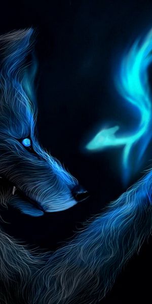 Ethereal Blue Werewolf Wallpaper for Mobile Devices