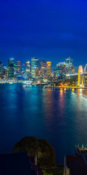 Phone wallpaper: Cities, Night, Sydney, City, Light, Bridge, Man Made, Sydney Harbour Bridge free do