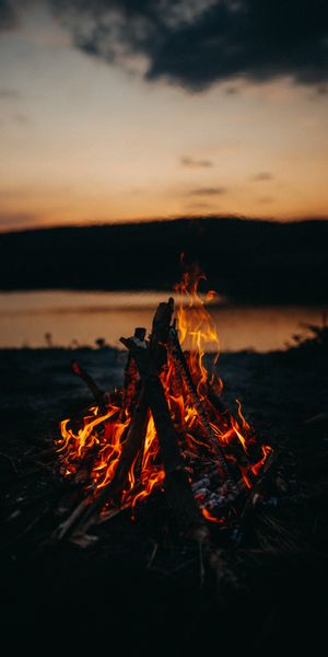 Enchanting Bonfire Under the Twilight Sky