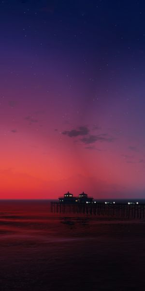 Dramatic Dusk Pier Wallpaper: GTA V Inspired 4K Phone Background