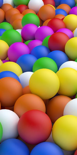 Vibrant Multicolored 3D Balls Wallpaper for Your Phone