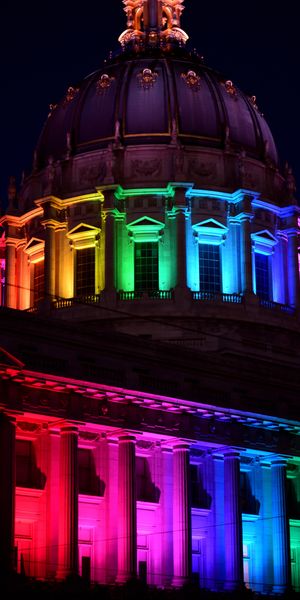 Phone wallpaper: Illumination, Cities, Building, Motley, Backlight, Architecture, Multicolored, Irid