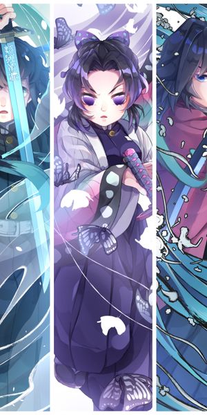 Vibrant Demon Slayer Characters Phone Wallpaper