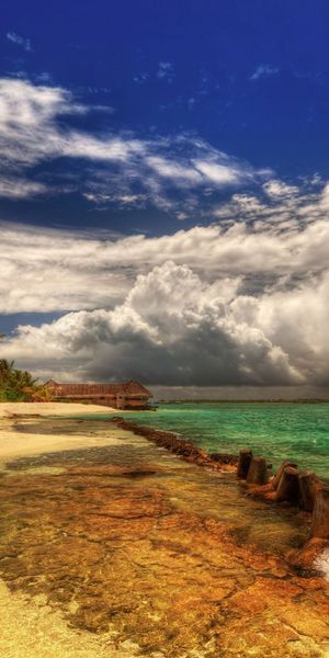 Phone wallpaper: Water, Beach, Ocean, Hdr, Cloud, Photography free download