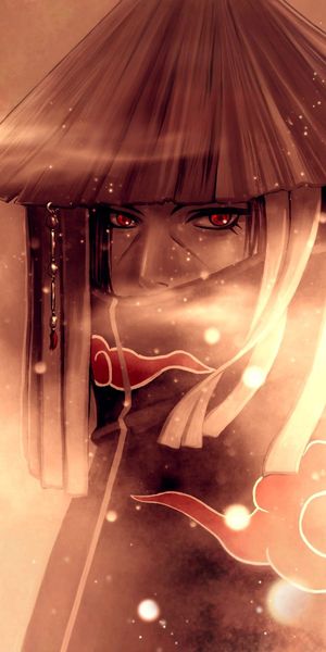 Itachi Uchiha in Akatsuki: A Captivating Mobile Wallpaper
