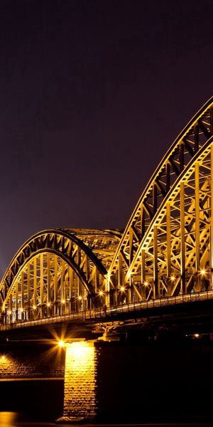 Phone wallpaper: Germany, Cologne, Koln, Urban Landscape, Bridge, Cities, Cityscape, City Lights fre