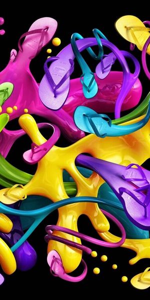 Phone wallpaper: Motley, Marco, Multicolored, Bright, Picture, Abstract, Drawing free download