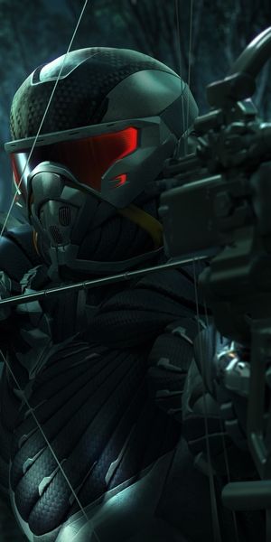 Crysis Mobile Wallpaper: 4K Resolution with a Futuristic Archer in Action