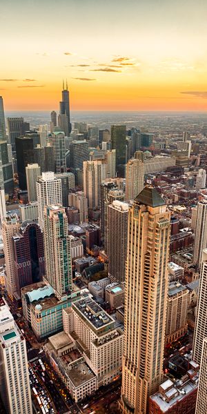 Phone wallpaper: Cities, Usa, City, Skyscraper, Building, Horizon, Cityscape, Chicago, Man Made free