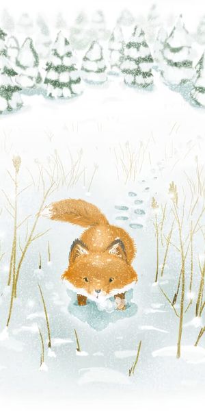 Charming Fox in Winter Wonderland