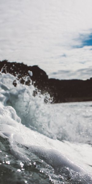 Phone wallpaper: Foam, Close Up, Spray, Sea, Nature free download