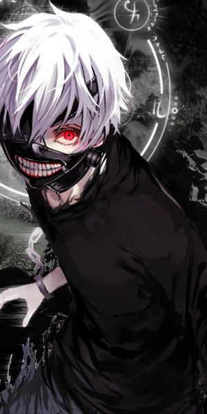 Ken Kaneki Phone Wallpaper: Dark Aesthetic with Chains and Red Eyes