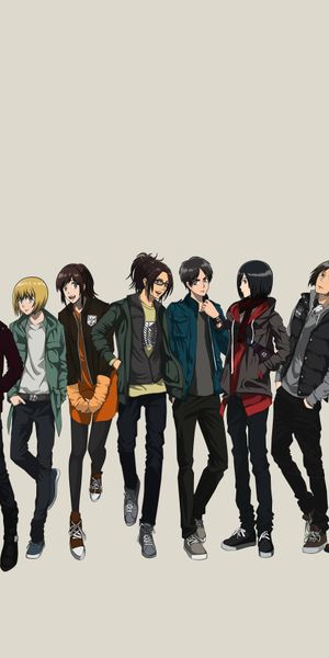 Epic Mobile Wallpaper Featuring Attack on Titan Characters