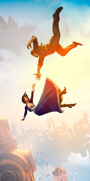 Bioshock Infinite: Epic Mobile Wallpaper Featuring Iconic Characters