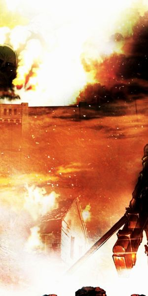Eren Yeager as Titan in a dramatic Attack on Titan HD wallpaper