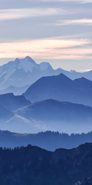 Majestic Mountain Landscape with Fog and Snow