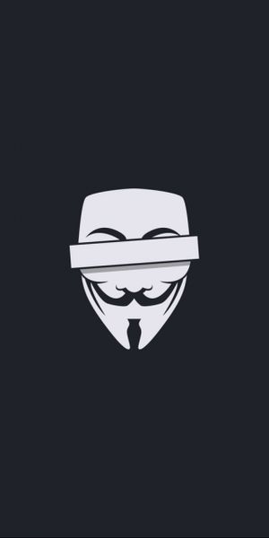 Dark Anonymous Mask Phone Wallpaper - Minimalist Design for Your Device