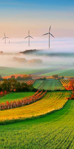 Breathtaking Wind Turbines in a Beautiful Landscape