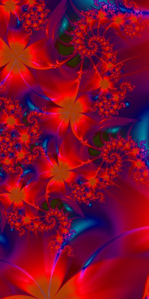 Abstract Fractal Flowers with Brilliant Patterns