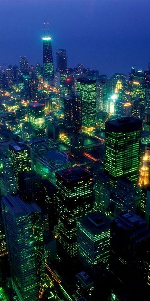 Breathtaking Night Cityscape: A Mobile Wallpaper Delight
