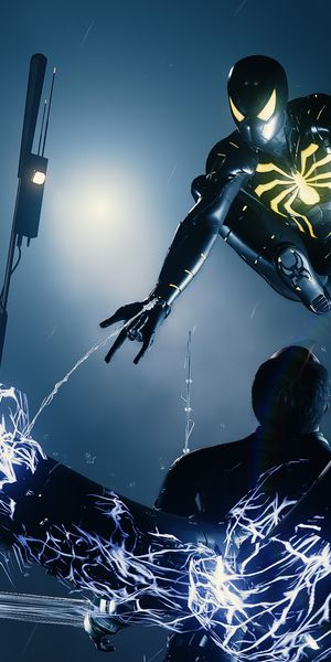 Dynamic Spider-Man and Doctor Octopus Phone Wallpaper for Gamers