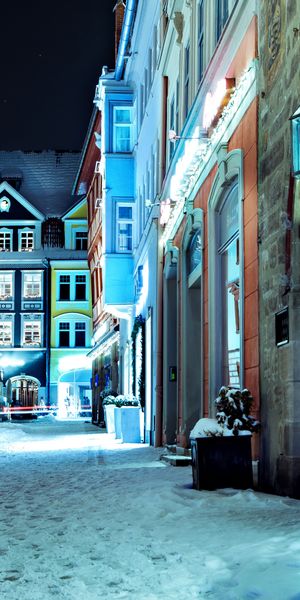Charming Winter Night in a German Village