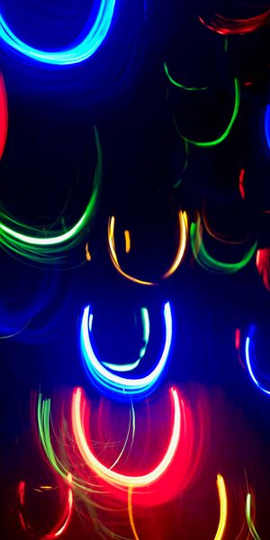 Multicolored Neon Arc Wallpaper: A Dynamic Phone Background