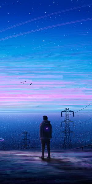 Serene Silhouette Against the Horizon - Perfect for Phone Wallpaper