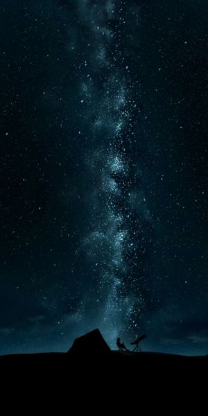 Breathtaking Night Sky Silhouette with Telescope