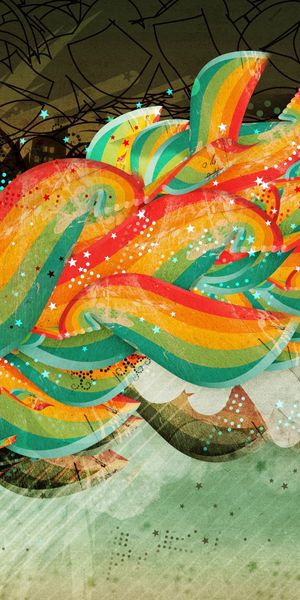 Phone wallpaper: Motley, Patterns, House, Multicolored, Imagination, Picture, Abstract, Drawing free