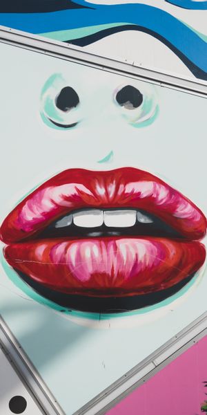Phone wallpaper: Mural, Nose, Wall, Graffiti, Art, Lips free download