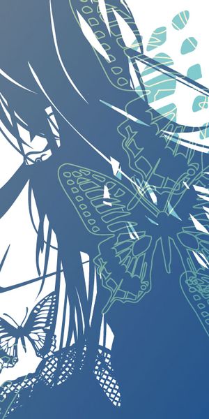 Enchanting Anime Girl Surrounded by Butterflies