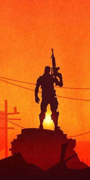 Awesome Fortnite Warrior Silhouette at Sunset