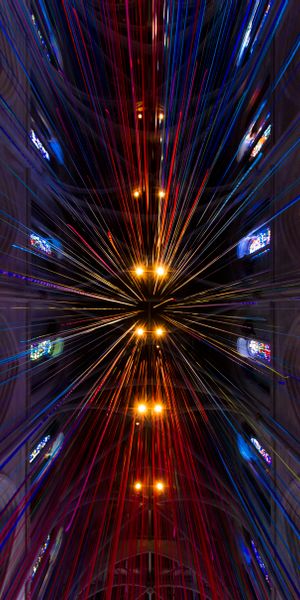 Phone wallpaper: Miscellaneous, Decoration, Building, Miscellanea, Motley, Backlight, Multicolored,