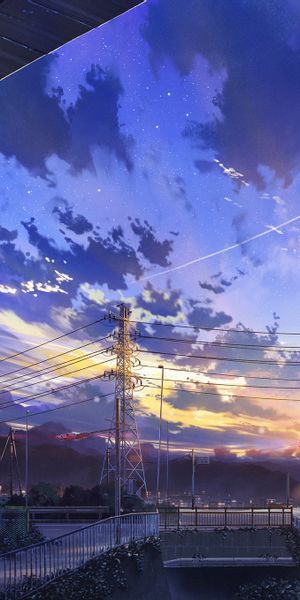 Phone wallpaper: Anime, Sunset, Sky free download