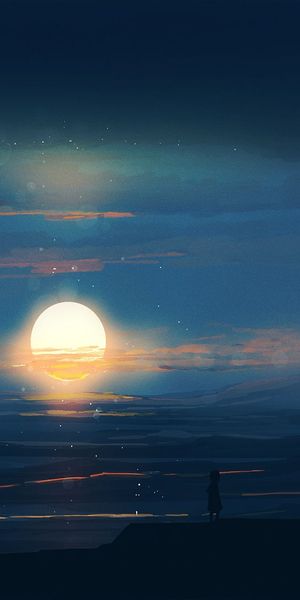 Phone wallpaper: Anime, Sunset, Cloud free download