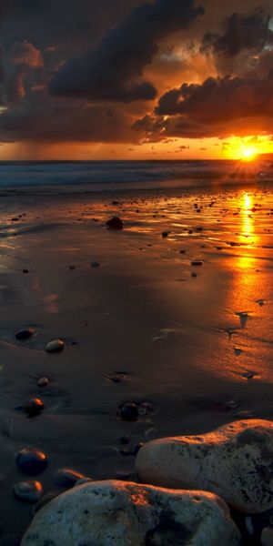 Beautiful Sunset Beach Landscape for Mobile Wallpaper