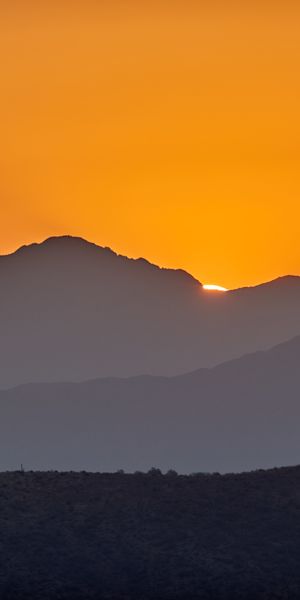 Beautiful Sunset Silhouette Over Hills - Perfect Phone Wallpaper