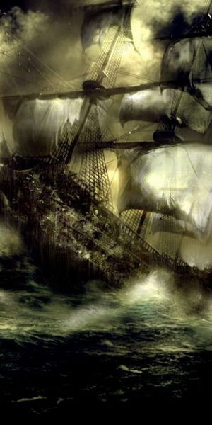 Mysterious shipwreck wallpaper: a dramatic night scene for your phone