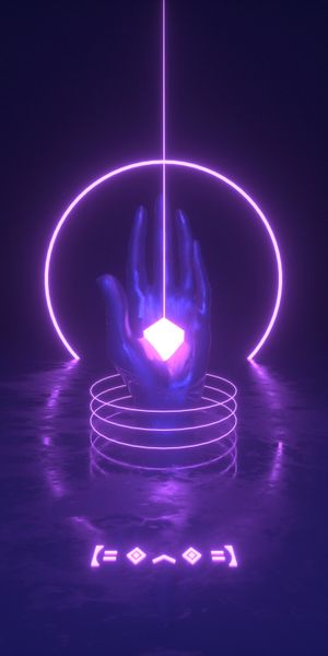 Futuristic Neon Glow Hand Art Wallpaper
